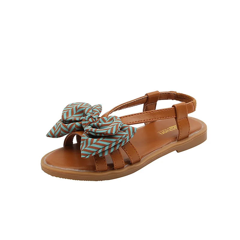 

CNFSNJ Girls Sandals 2021 Summer New 2-10 Year-old Child Open Toe Princess shoes Girl Thick-soled beach bow tie sneakers