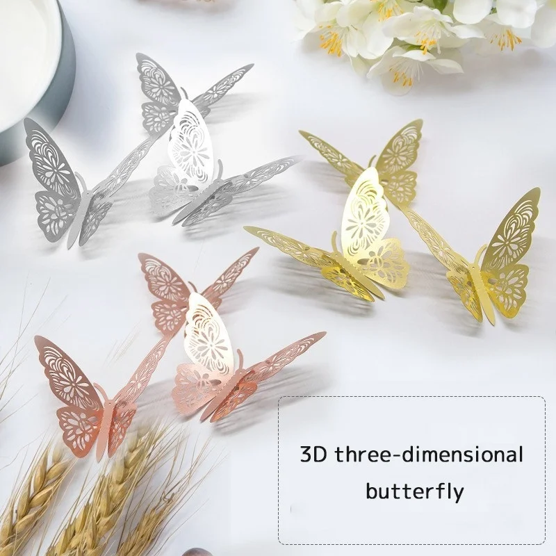 3D полые бабочки настенные Стикеры детская комната семейное украшение на стену