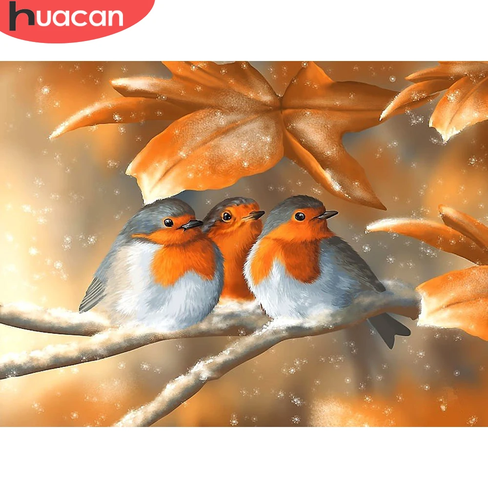 

HUACAN DIY Diamond Painting Bird 5D Mosaic Diamond Animal Full Square Round Mosaic Rhinestone Cross Stitch Home Decor