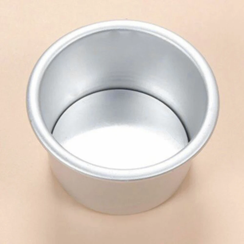 

10pcs/lot Hot 2inch diameter 6cm Aluminum Alloy Round Mini Cake Pan Removable Bottom Pudding Mold DIY Baking Tools