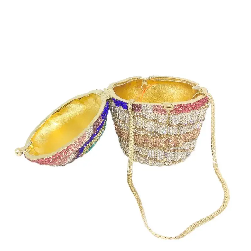 

Cupcake Glitter Clutch Evening Shoulder Bags Wedding Party Bridal Mini Handbag Purse for Women Girls