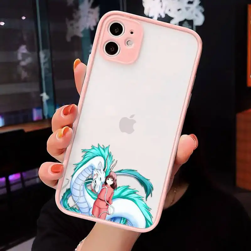 

Cute Totoro Spirited Away Ghibli Miyazaki Phone Cases matte transparent For iphone 7 8 11 12 plus mini x xs xr pro max cover