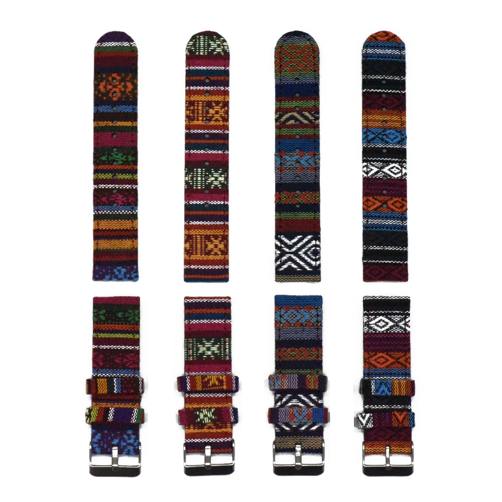 

22mm Colorful National Custom Style Watchband For Samsung Galaxy Watch For Huawei Watch Strap For Haylou Solar(22mm) Watch Bands