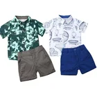 Детский джентльменский наряд От 1 до 6 лет, комплект одежды для маленьких мальчиков, детский официальный костюм, камуфляжный топ и шорты, летняя одежда для мальчиков, 2 шт.