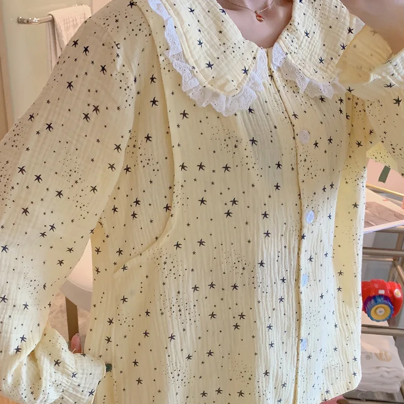 Пижамный комплект для беременных хлопковый кардиган послеродовой матери + брюки