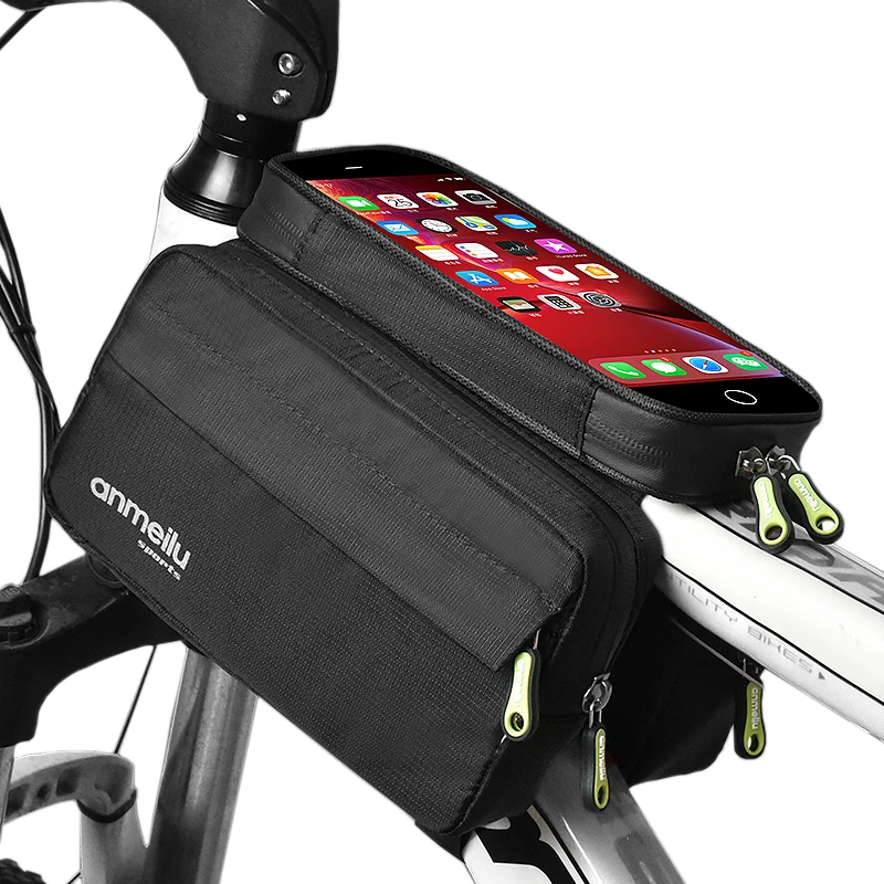 

Непромокаемая велосипедная сумка для телефона, велосипедная сумка на верхнюю трубу передней рамы, велосипедная сумка с 6,5 дюймовым сенсорн...