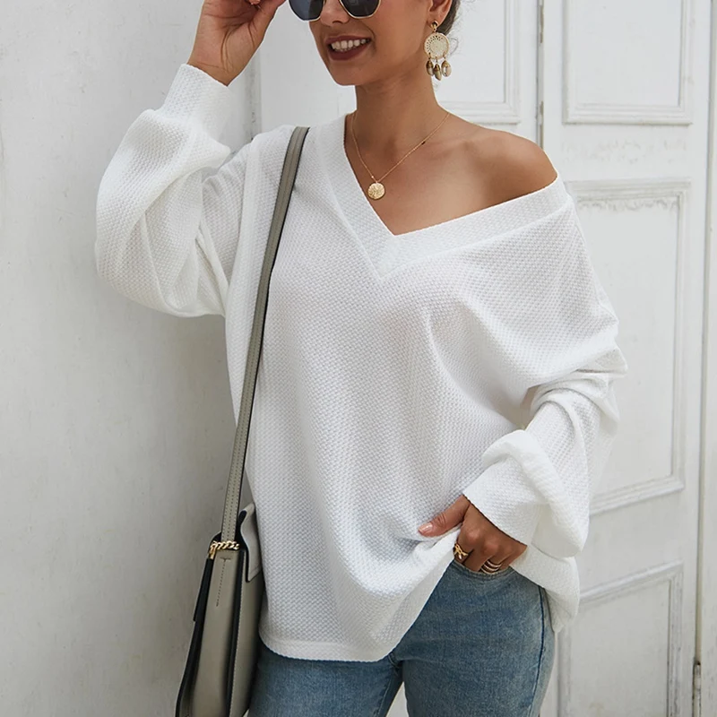 Autumn fashion tops large size women's 5XL 6XL 7XL 8XL 9XL sexy deep V-neck long-sleeved bust 138CM