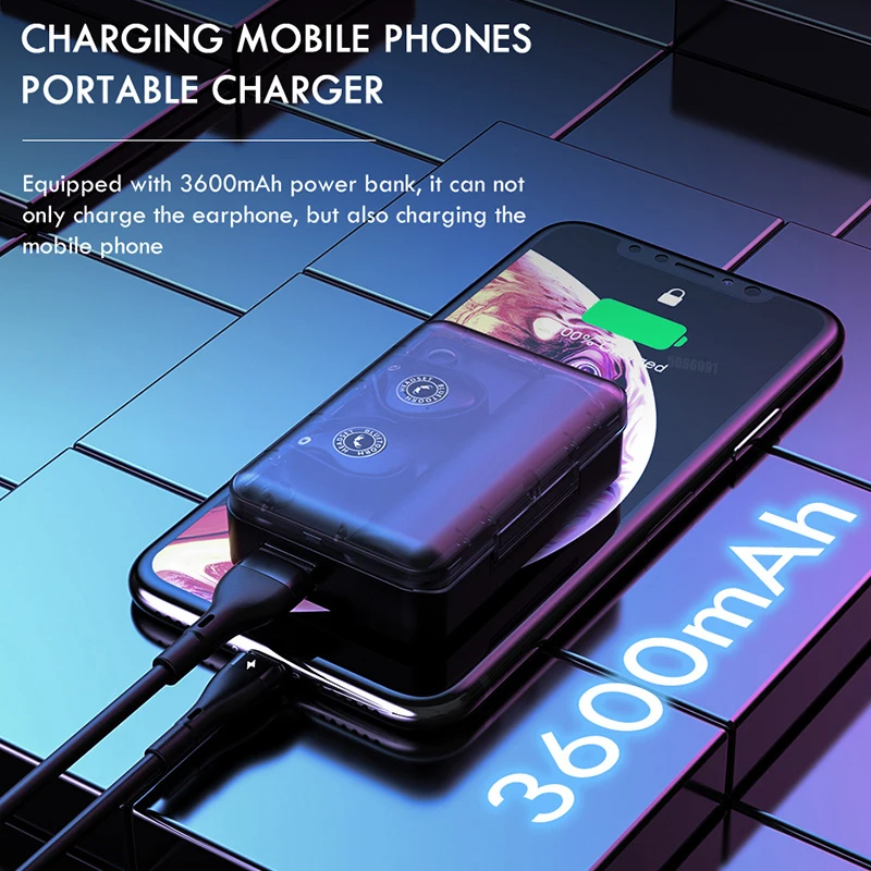 

True Wireless Stereo HiFi tws earphones wireless earphones Bluetooth 5.0 waterproof smart earphone charge for mobile phone