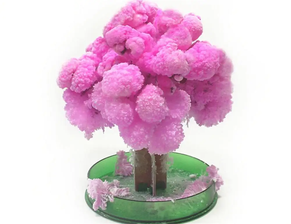 Pink 1 шт. Новые Волшебные Растущие кристаллы японская Сакура бумажные деревья игрушка сделано в Японии Настольный вишневый цвет рождественские детские игрушки забавные - Цвет: Pink