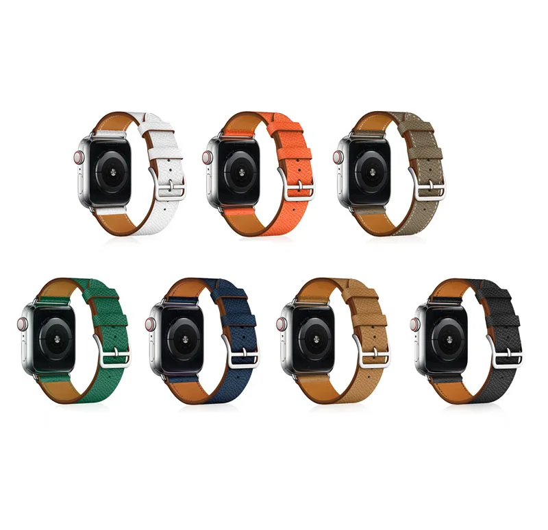 Ремешок для умных часов из натуральной кожи с поперечным узором сменный ремешок