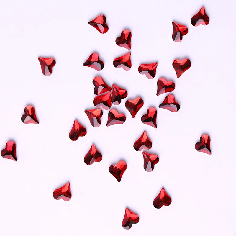 

10 pieces Flatback Colorful Heart Nail Rhinestone For Nail Art Decorations Crystal Glass Stone Manicure 3D Shiny Rhinestone Gem