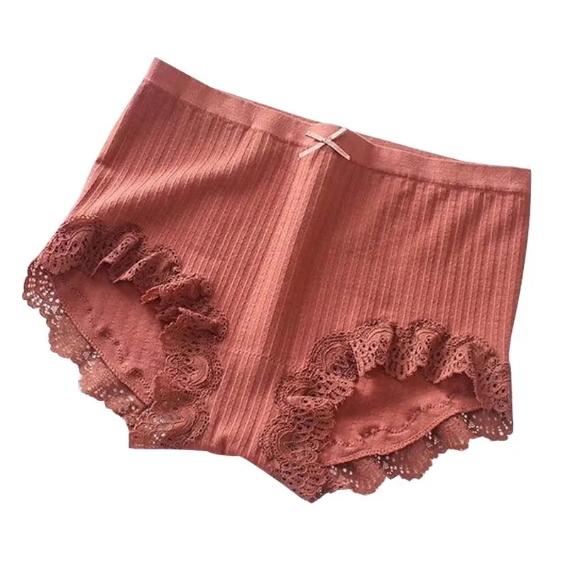 

Women Modal Underpants Cotton Lace Sexy Underwear Mid Waist Seamless Seamless Breathable Cotton Large Briefs