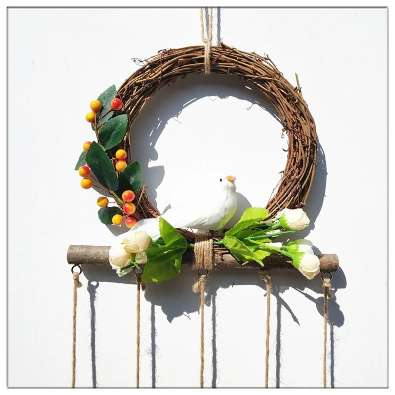 Кольцо из ротанга искусственная гирлянда рамка для сушеных растений домашнего