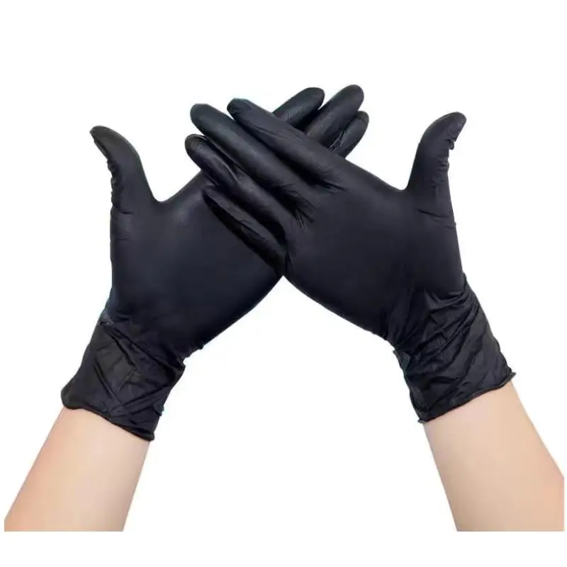 

100 Pcs/Box PVC Nitrile Gloves Black Food Grade Waterproof Allergy Free Disposable Work Safety Gloves Mechanic