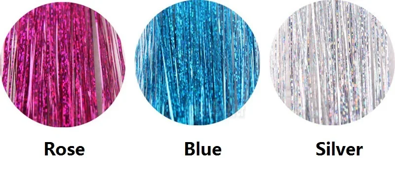 Хит 200 шт цветной металлический блеск мишура лазерное волокно парик для