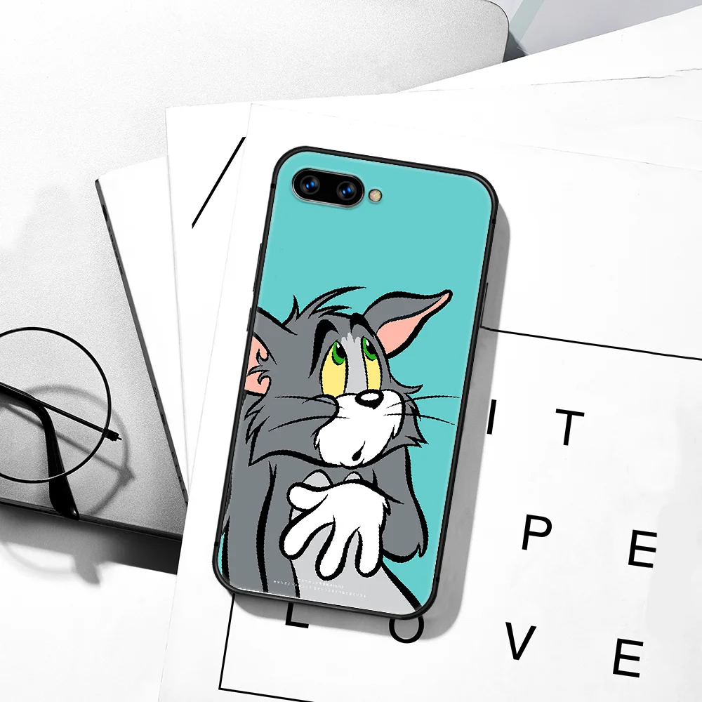 

Cartoon Cat Tom Mouse Jerry Phone Case For HUAWEI Honor 6A 7A 8 8A 8S 8x 9 9x 9A 9C 10 10i 20 Lite Pro black Cell Painting