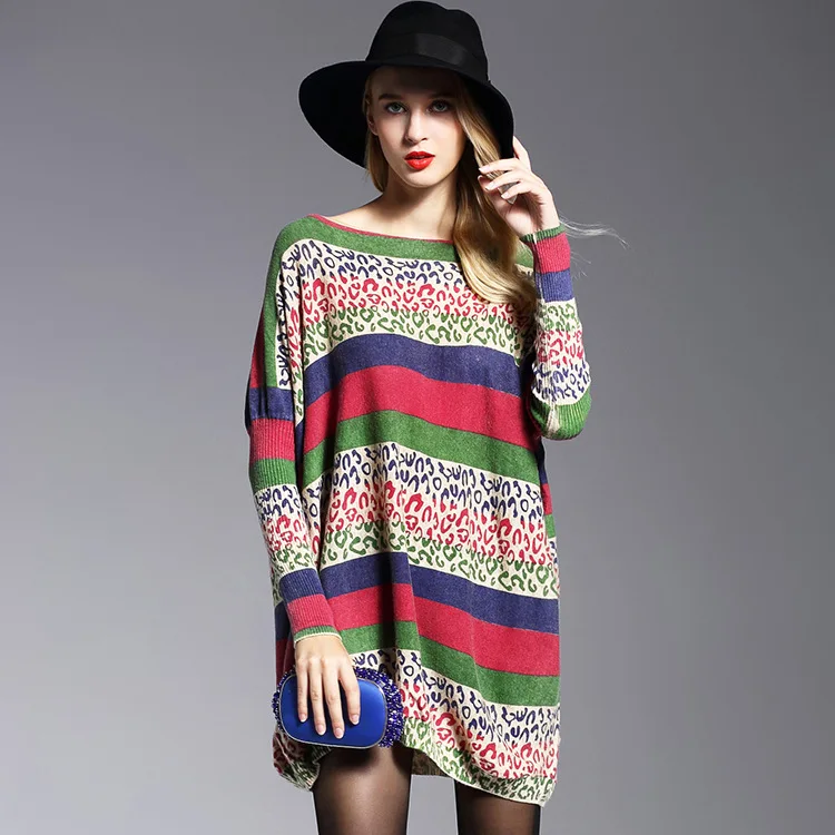 

turtleneck sweaters christmas women's leopard floral casual ladies pullover knitwear long loose 2019 autumn winter free ship