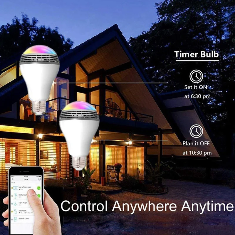 

Hot Sale Bluetooth Music Bulb LED Smart Light Bulb with Bluetooth Speaker and APP Control RGB Multi Color Changing Dimmable