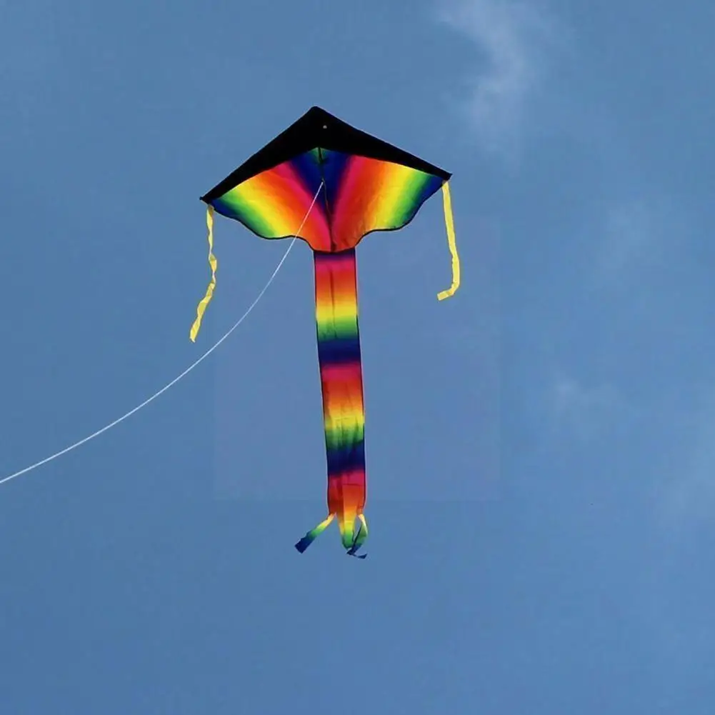 

Long Tail Rainbow Triangle Kite Outdoor Toys Triangle Board Kite Shape Toy Kite Rainbow With 30m Flying D Winder Line Outdo Y1C0