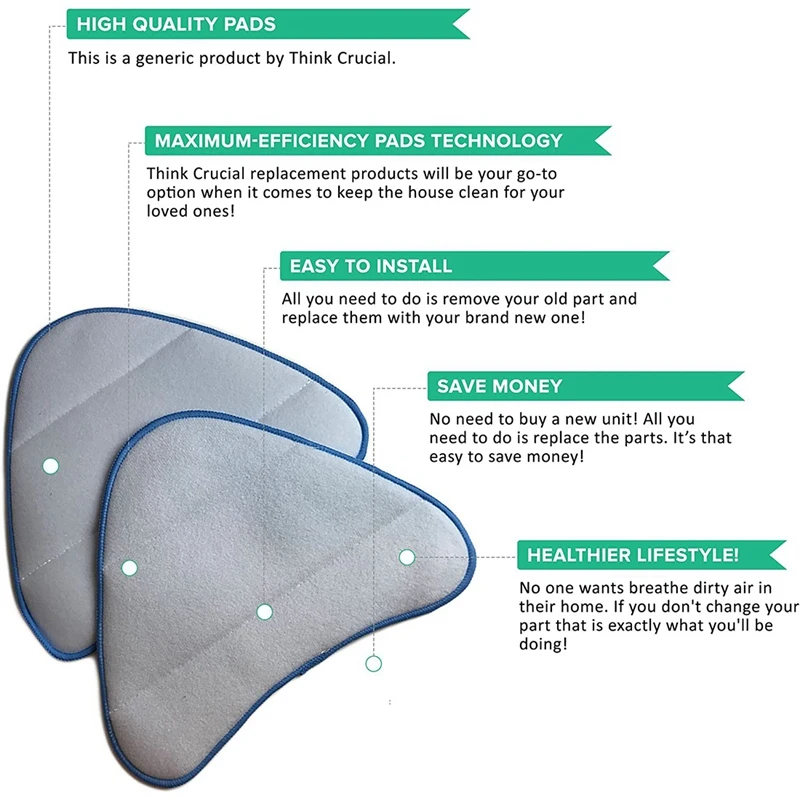 3Pcs Floor Mop Cloth Replacement for Hoover WH20200 Vax S2 S2S S2ST | Steam Cleaner Parts