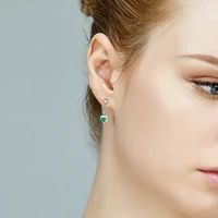elegant heart emerald dangle earrings dazzling gemstone women engagement wedding graceful accessories fashion earrings