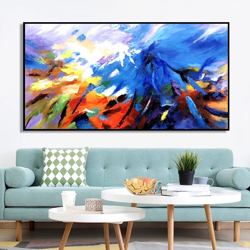 100% ручная роспись абстрактная картина маслом на холсте Настенная без рамки