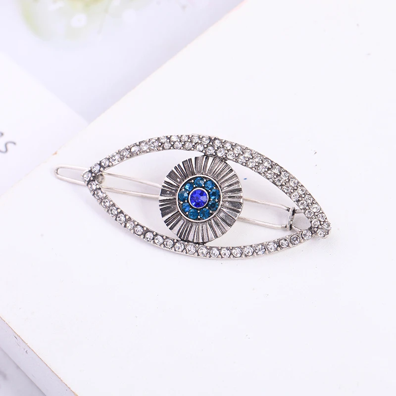 Милая модная заколка для волос с кристаллами и глазами дьявола женщин ручная