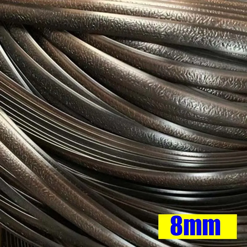 Рулон плоского синтетического ротанга с черным градиентом 8 мм плетеная мебель