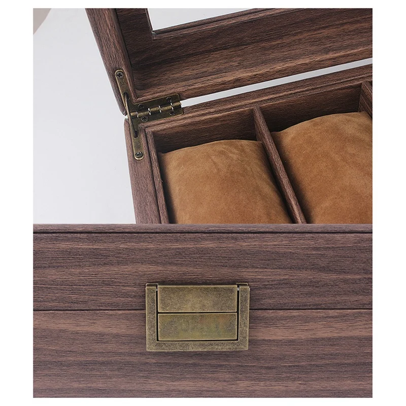 

6 Grids Watch Box Wooden Watch Case Holder Organizer Storage Box for Quartz Watches Jewelry Boxes Display Best Gift