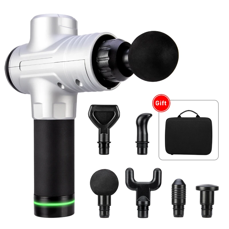 Массажный пистолет с ЖК дисплеем 6 головок|Fascia чехол пистолет| |