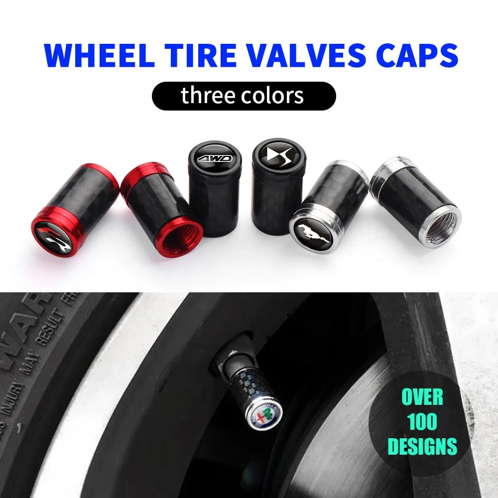 4 шт. колпачок клапана колеса автомобиля из углеродного волокна стержня