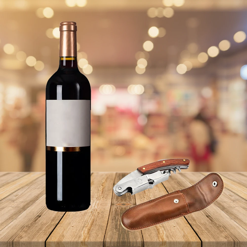 

Stainless Steel Wine Openers Set Bottle Opener Wine Corkscrew With Leather Case For Home Restaurant Party Bar Drinking Tools