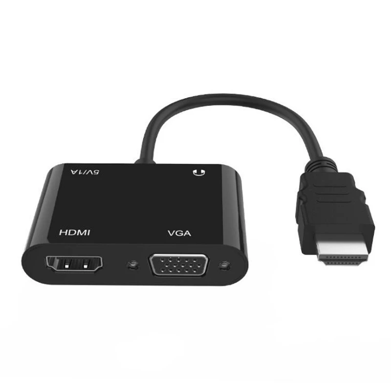 

HDMI to VGA High Speed HDMI Adapter Male 1080P HDMI to VGA Female Connector 3.5MM Jack Audio Cable for Laptop Computer