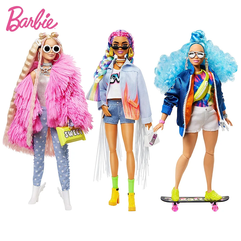 

2021 New Fashion Collection Barbie Extra Joint Moveable Pet Dolls with Pets for Girls Articulated Original Brand Christmas Gifts