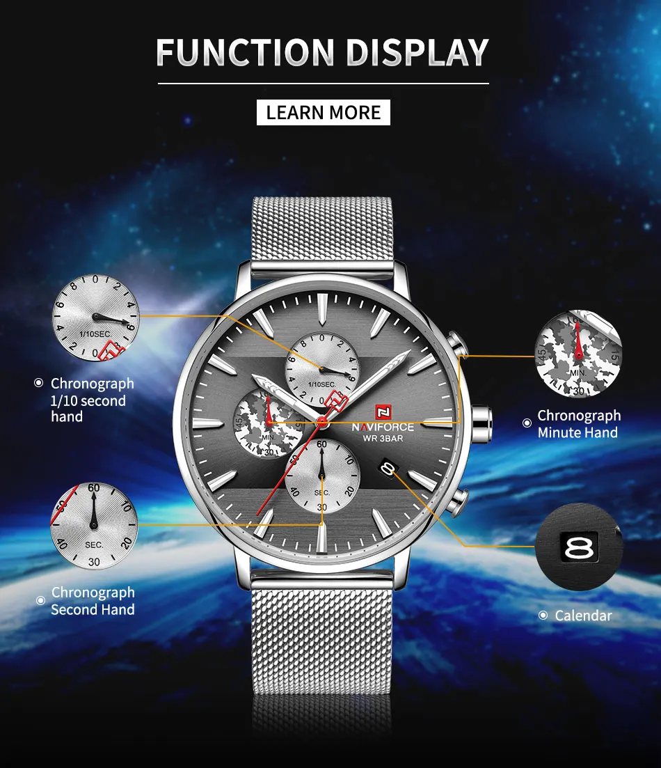 Мужские наручные часы naviforce модные повседневные кварцевые мужские часы, хронограф водонепроницаемые аналоговые наручные часы Мужские часы Relogio Masculino