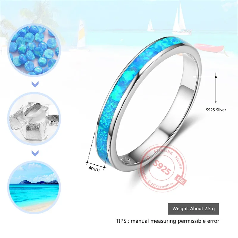 JoyceJelly Мода 925 стерлингового серебра женское кольцо Аквамарин драгоценный камень