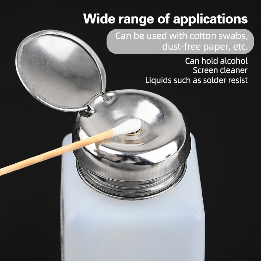 Clean Remover Alcohol Liquid Containers Bottle With Stainless Steel Leak Proof Pump Cap Plastic Empty 200ML 5 Pcs | Мобильные