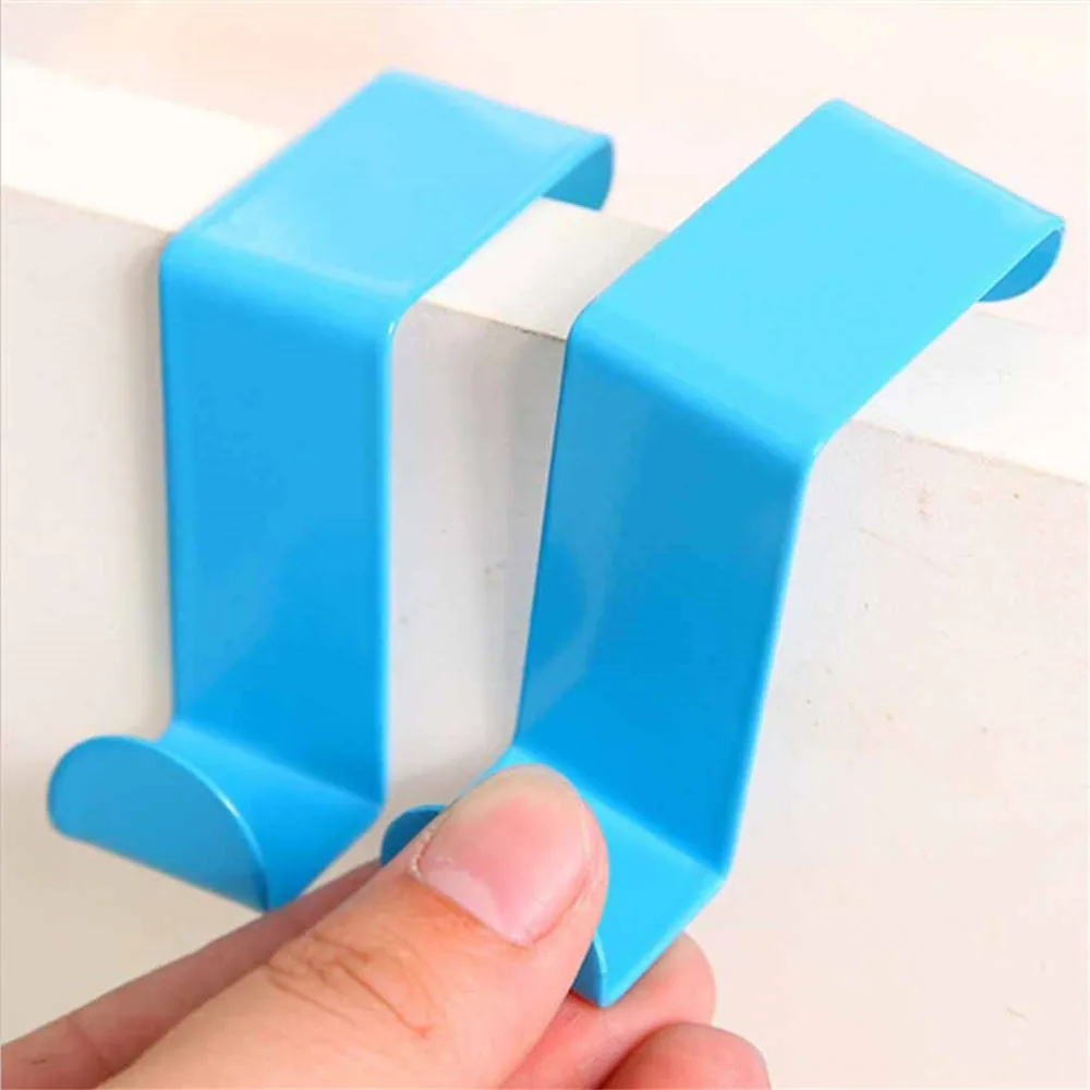

2Pcs Stainless Steel Door Hooks Hanging Kitchen Cabinet Clothes Hanger On Door Back Type Strong Practical Home Accessories