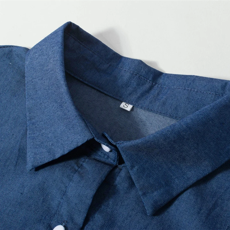 

Phi Phi Star Brand Fashion Cowboy Dress Women's High Waist Lace Long Sleeve Denim Dress