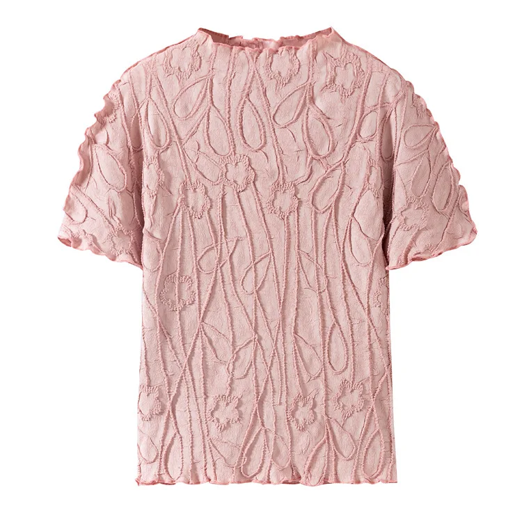 

T Shirt Women T shirt Sexy Tee Tops Print T-shirt Elastic Mesh Top Painting one