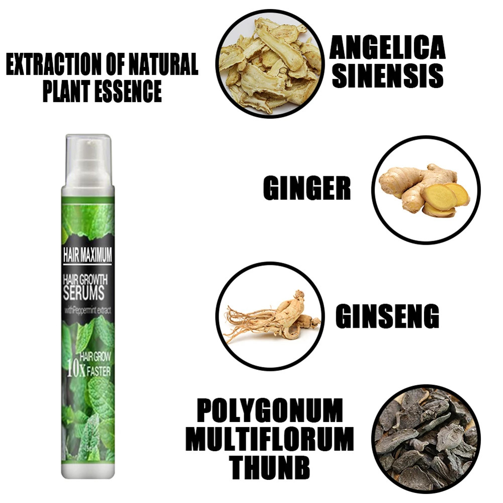 3/1pcs Herbal Essence Hair Growth Spray Serum Anti Loss Products Fast Grow Prevent Dry Damaged Thinning Repair Care | Красота и