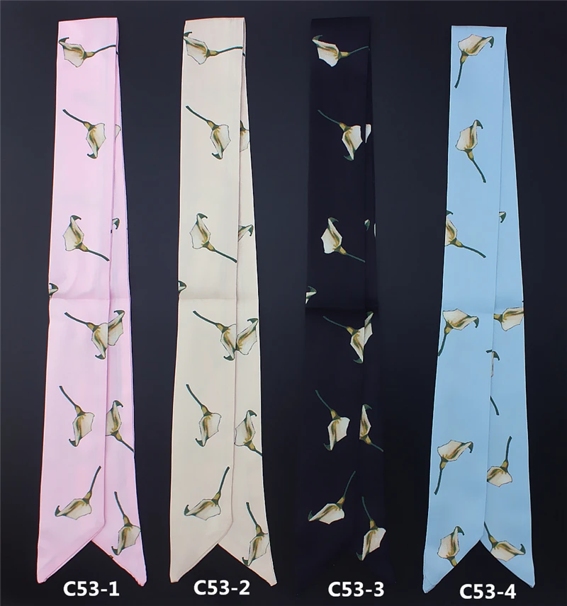 Женский дизайнерский шелковый шарф повязка на голову с цветочным принтом и