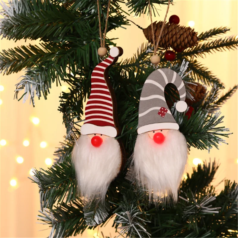 

Christmas Tree Pendant LED Luminous Faceless Forest Old Man Pendant 2022 Navidad Merry Christmas Christmas Gift Kids Natal Noel