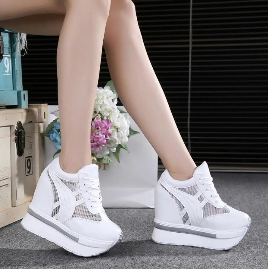 

Women Vulcanize Mesh Platform Increased Shoes Ladies Lace Up Casual Shoe Woman Sneakers Footwear Zapatillas Mujer Tenis Feminino