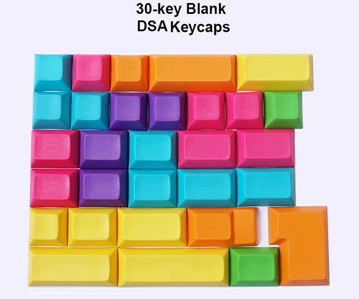 30 клавиш цветные дополнительные колпачки Толстая PBT краситель sub OEM DSA профиль ANSI