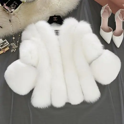 Vetement 2020 Women Winter Faux Fox Fur Coat fake mink fur Patchwork Short Furry Mori Ladies Jacket Parka WR748 | Женская одежда