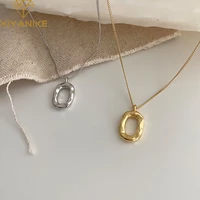 xiyanike minimalist 925 sterling silver charm necklace for women couples new fashion ellipse geometry pendant party jewelry gift