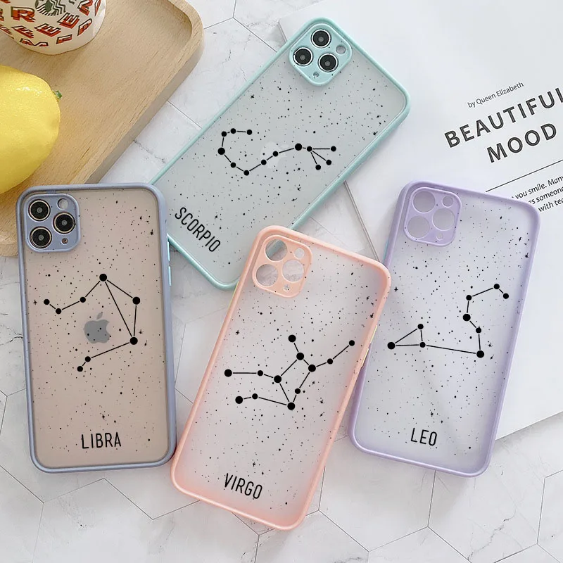 Twelve Constellations Phone Cases For iPhone X XR XS Max Case For iPhone 8 6s 7 Plus SE 2020 11 12 13 14 Pro Max Mini Back Cover