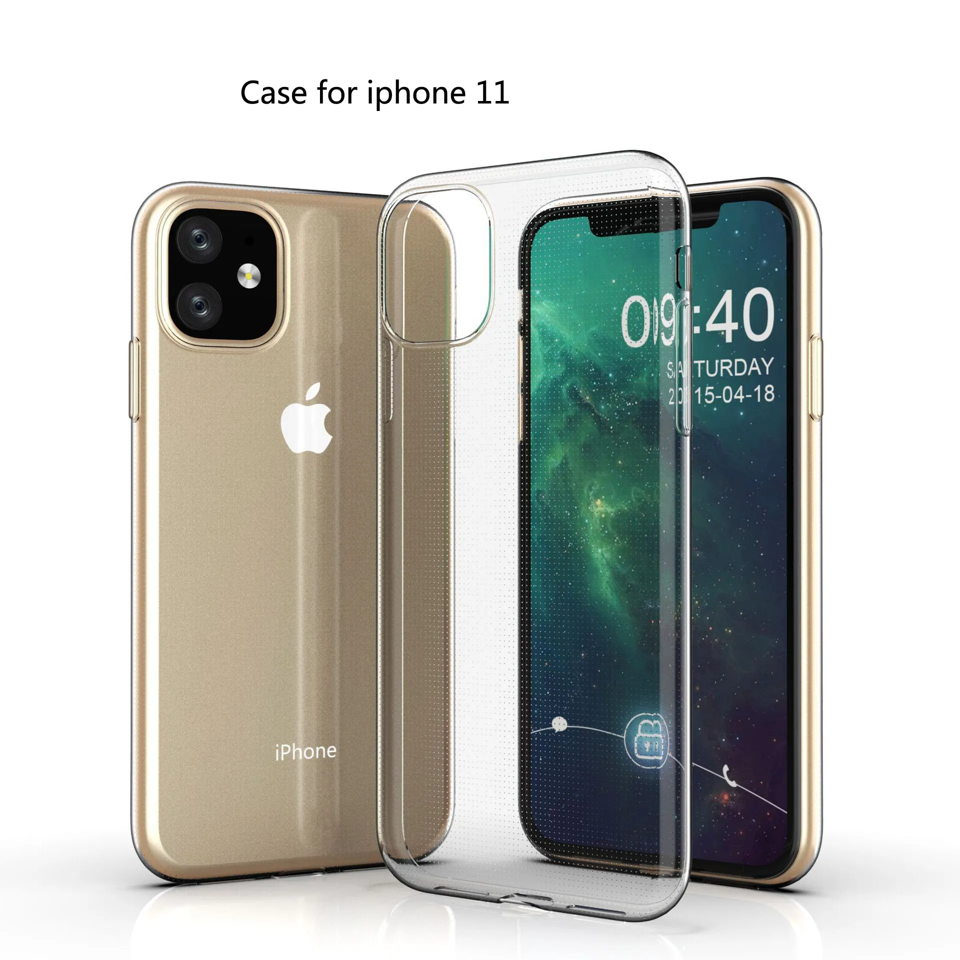 Прозрачный чехол для iphone 11 прозрачный мягкий ТПУ ударопрочный задней панели