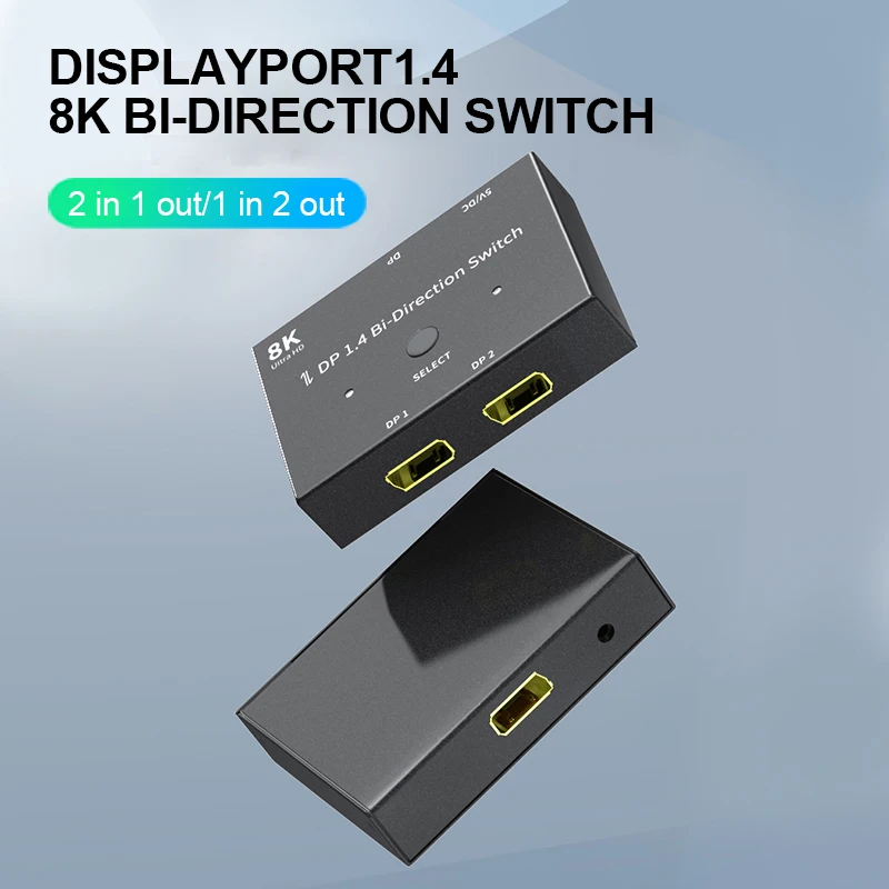 Переключатель Bidirection Displayport DP 1 4 сплиттер 8K @ 30Hz 4K 120Hz 1440P 165Hz HDR 4:4:4 преобразователь